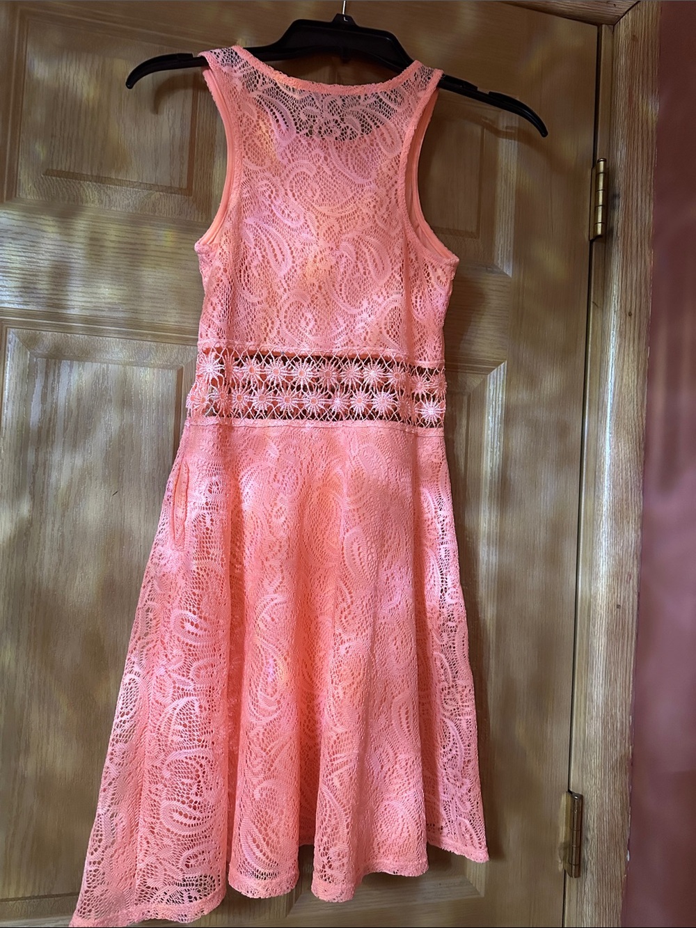 bailey blue Coral Lace Fit-and-Flare Dress with Cutout Waist - Picture 3 of 3